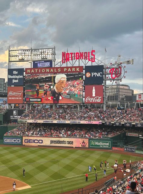 Dc Summer Aesthetic, Living In Dc Aesthetic, Dc Aesthetics Washington Dc, Baseball Game Aesthetic, Game Day Aesthetic, Washington Dc Aesthetic, Washington Dc Summer, Baseball Aesthetic, Dc Aesthetic