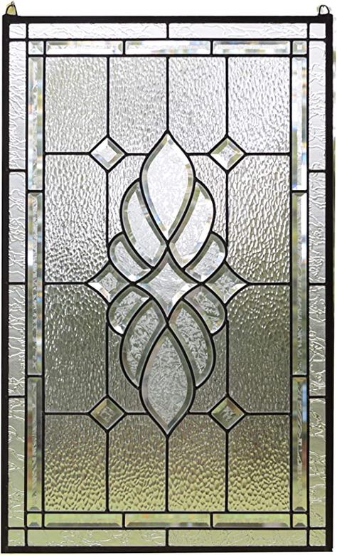 Traditional Stained Glass Panels, Stained Glass Bevels, Colonial Interior Design, Stain Glass Window Art, Hanging Stained Glass, Glass Staircase, Glass Window Art, Stained Glass Decor, Copper Frame