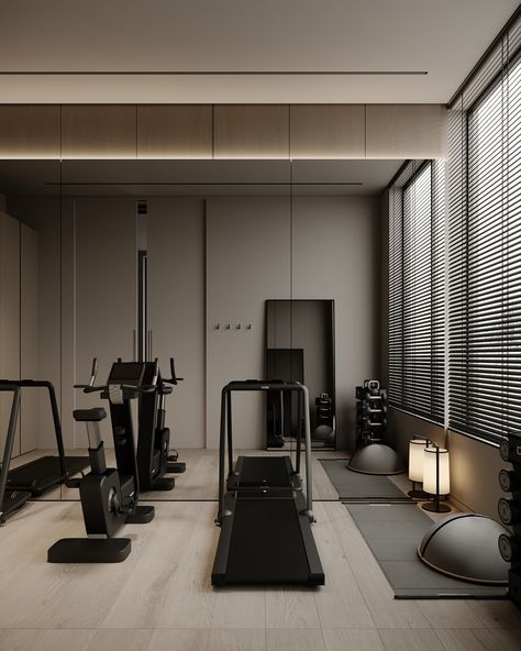 Small Gym Room, Modern Home Gym Design, Modern Home Gym, Small Home Gym Ideas, Dream Gym, Gym Design Interior, Small Home Gym, Luxury Gym, Gym Room At Home