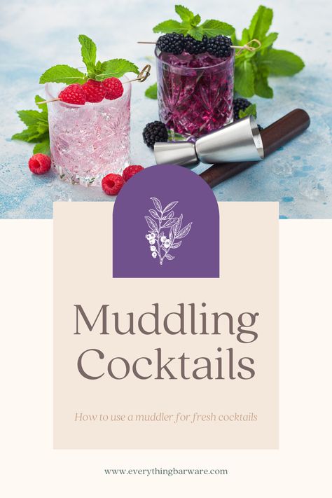 how to use a muddler for cocktails history of muddling Muddled Fruit Cocktails, Muddled Cocktail, Muddler Cocktail, Make Craft, Tool Stands, Cocktail Shakers, Cocktail Drinks Recipes, Fruit Cocktails, Tropical Drink