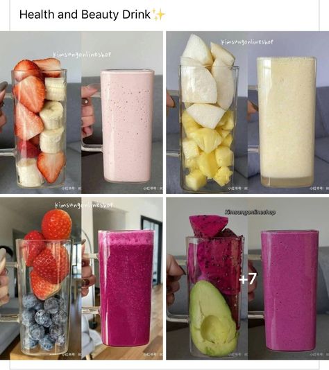 Makanan Rendah Kalori, Sommer Mad, Resep Smoothie, Fruit Smoothie Recipes Healthy, Smoothie Recipes Healthy Breakfast, Healthy Food Menu, Resep Diet, Smoothie Drink Recipes, Makanan Diet