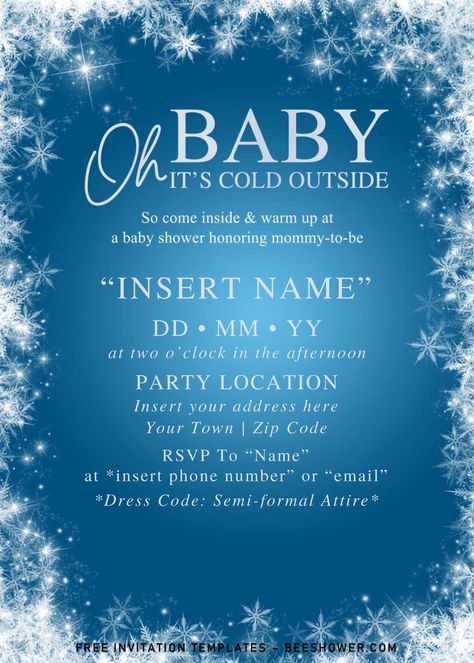 Download Now Free Winter Oh Baby Shower Invitation Templates For Word Frozen Baby Shower, Baby Shower Invitations Templates, Winter Wonderland Invitations, Free Printable Baby Shower Invitations, Wonderland Invitation, Winter Baby Shower Themes, Winter Invitations, Winter Baby Shower Invitations, Winter Wonderland Baby Shower