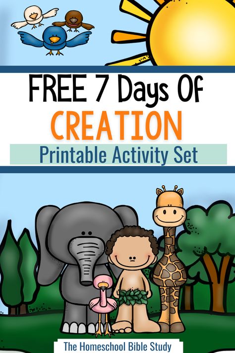 Pre K 7 Days Of Creation, Creation For Kindergarten, Creation Projects For Preschool, Creation Bible Lesson For Preschoolers, Creation Numbers Free Printable, Preschool Creation Crafts Free Printables, Crafts For Creation Story, Creation Days Printable, Creation Theme Preschool