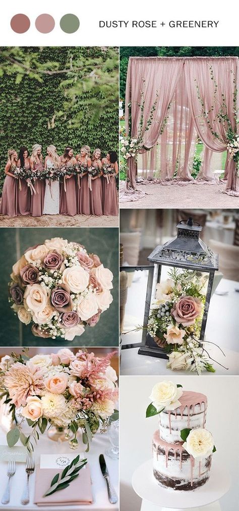 Dusty Rose Wedding Colors, Wedding Color Scheme, Rustic Wedding Decorations, Wedding Color Trends, Dusty Rose Wedding, Have Inspiration, Wedding Theme Colors, Wedding Color, Greenery Wedding