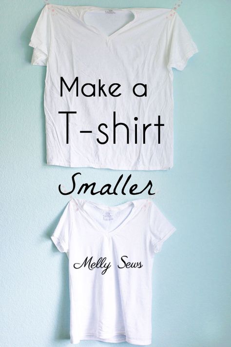 How to Make a Big Shirt Smaller - Melly Sews Shirt Alterations, Clothes Makeover, Umgestaltete Shirts, Melly Sews, Shirt Makeover, T Shirt Hacks, Clothes Hacks, Shirt Hacks, Sewing Alterations