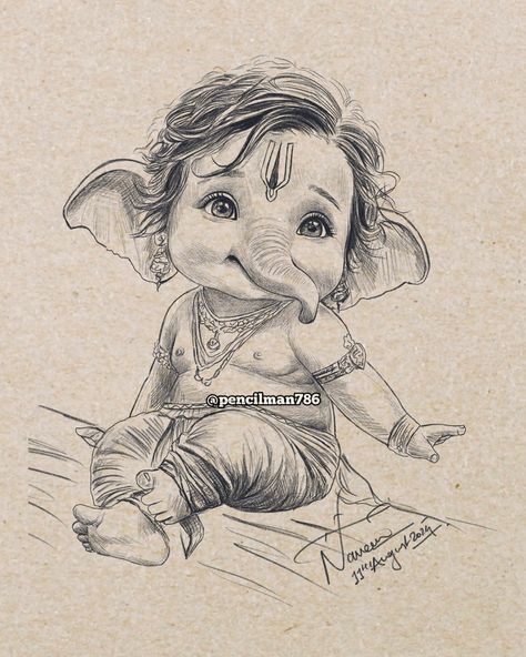 Bal Ganesha 🙏🌺 Ganapati Bappa Morya🌸 “🌟✨ Little Ganesha, the cutest blessing! 💖 Embracing the joy and innocence of new beginnings. Let’s celebrate the power of love, wisdom, and a sprinkle of mischief! 🌼🙏 #BabyGanesha #DivineCutie #BlessingsInDisguise” #balganesh #balganesha #ganesha Pencil Artwork of #lordganesha as kid 🥹 #ganpati #ganpatibappamorya 🙏🏻 #ganesh #gajanan Follow @pencilman786 👈🏻 if you like my #artwork [ Bal Ganesh, Cute Bal Ganesha , Beautiful eyes, Lord as Kid, Penc... Ganashpati Drawing, Ganpati Pencil Sketch, Ganpati Bappa Sketch Pencil, Bal Ganesh Cute, Ganesh Sketch Pencil, Cute Ganesha Painting, Ganpati Sketch Pencil, Ganpati Bappa Drawing Sketch, Cute God Drawing