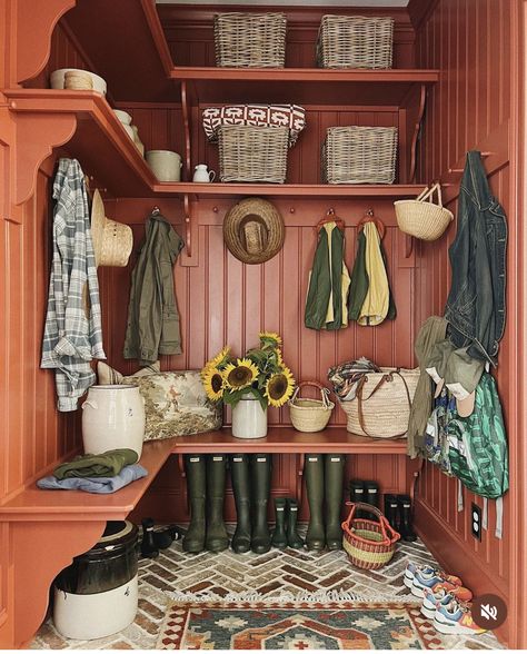 English Hunting Lodge Interiors, Paneled Mudroom, Mud Room Ideas Entryway Laundry, Boot Room Utility, Mud Room Entry, Mudroom Entryway, Mudroom Laundry Room, Mud Rooms, Interior Remodel