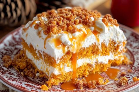 Better Than Anything Pumpkin Cake, Pumpkin Dirt Cake, Pumpkin Better Than Cake, Better Than Pumpkin Pie Cake, Pumpkin Lust Cake, Pumpkin Layer Cake Recipes, Pumpkin Cream Cake, Spice Cake With Pumpkin Puree, Pumpkin Ricotta Cake