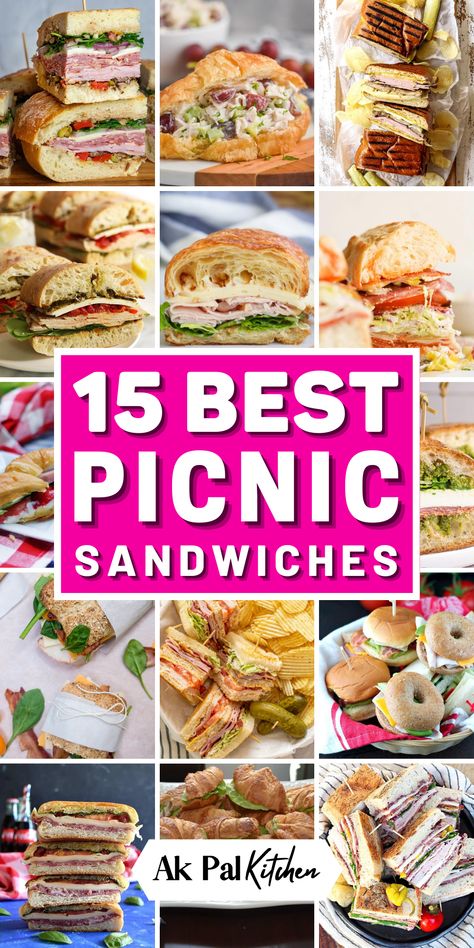 Discover make-ahead picnic sandwiches perfect for summer! These easy sandwich recipes are ideal for summer picnics. From Italian pressed sandwiches, grilled sandwiches, and portable sandwiches, to classic sandwich recipes you’ll find a variety of picnic snacks. Don’t miss out on vegan and baguette sandwich ideas that cater to various dietary preferences. Add these camping recipes to your camping menu. Elevate your picnic experience with picnic recipes and don’t miss the summer recipes. Picnic Sandwich Recipes, Sandwich Pinwheels, Best Picnic Food, Cold Sandwich Recipes, Easy Picnic Food, Picnic Sandwiches, Sandwhich Recipes, Picnic Snacks, Summer Sandwiches