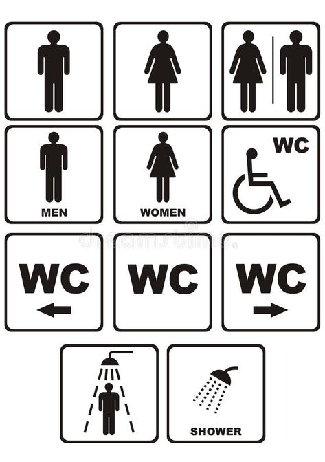 Wc icons on white. Set of wc icons on white background - vector, isolated , #Ad, #white, #Set, #Wc, #icons, #vector #ad Wc Logo Design, Logo Wc, Wc Signage, Wc Logo, Wc Icon, Toilet Logo, Toilet Symbol, Letter Logo Inspiration, Wc Design