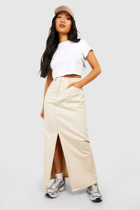 Cargo Midi Skirt, Midi Denim Skirt, Skirts Denim, Maxi Rok, Perfect Summer Outfit, Midi Denim, Denim Cargo, Womens Denim, Denim Maxi