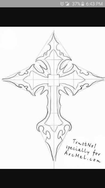 Cross Drawing, الفن الرقمي, Cross Tattoo Designs, Chicano Drawings, Cross Art, Graffiti Style Art, Graffiti Drawing, Cross Tattoo, Doodle Art Designs