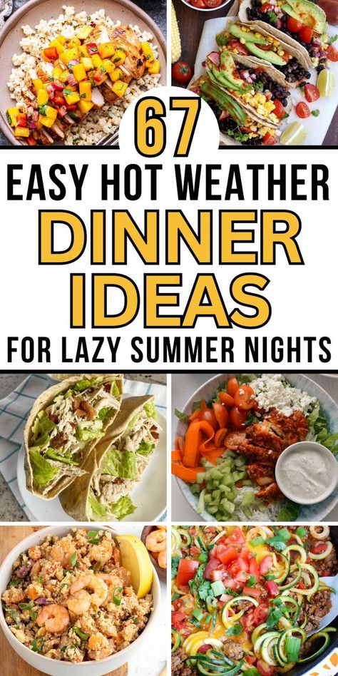 Hot weather dinner ideas healthy Hot Weather Dinner Ideas, Hot Day Dinners, Hot Weather Meals, Healthy Summer Dinner Recipes, Budget Family Meals, Easy Summer Dinners, Summertime Recipes, Healthy Summer Dinners, Favorite Recipes Dinner