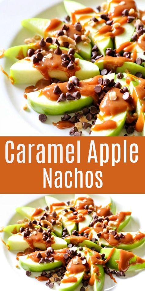 Caramel Apple Nachos, Apple Nachos Recipe, Dessert Nachos, Apple Nachos, Caramel Apples Easy, Dessert Oreo, Easy Dessert Recipes Quick, Easy Dessert Recipe, Quick Easy Desserts