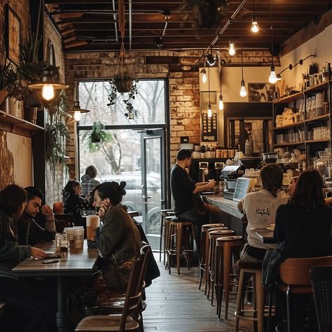 "Cozy Coffee Shop: Patrons enjoying warm beverages in a cozy #coffee_shop with #rusticdecor and ambient #lighting. #morningcoffee #cozyvibes #cafespot #interiordesign #stockcake ⬇️ Download and 📝 Prompt 👉 https://stockcake.com/i/cozy-coffee-shop_134865_16108" Coffee Small Shop, Coffee Shop Job Aesthetic, Coffee Shop Reading Aesthetic, Sipping Coffee Pose, Micro Coffee Shop, Coffee Shop Owner Aesthetic, Small Coffee Shop Aesthetic, Small Cafe Aesthetic, Coffee Place Aesthetic