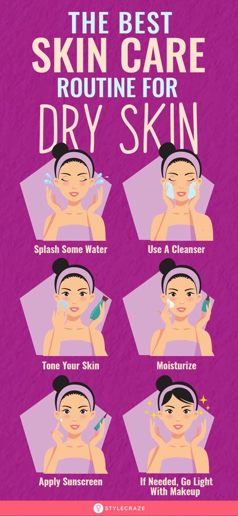 The Best Skin Care Routine For Dry Skin: There are a lot of concerns associated with dry skin, such as flakiness and itching. However, with proper care, you can tackle these problems. Following a consistent daily skin care routine for dry skin is the trick to achieving moisturized and dewy skin. Here’s what you need to do to achieve that. #Skin #Skincare #SkincareTips #DrySkin #SkincareRoutine Skin Care Routine At Home, Routine For Dry Skin, Dry Skin Care Routine, Face Skin Care Routine, Dry Skin On Face, Diy Skin Care Routine, Dry Skin Remedies, The Best Skin Care, Best Skin Care Routine