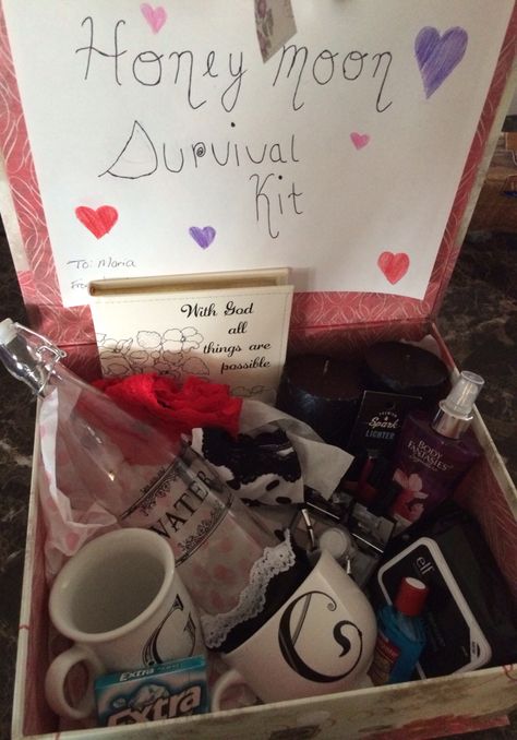 Bachelorette gift. Honeymoon survival kit Honeymoon Survival Kit, Honeymoon Kit, Bridal Emergency Kits, Honeymoon Night, Bachelorette Gift, Honeymoon Gifts, Cute Wedding Ideas, Newly Married, Bachelorette Gifts