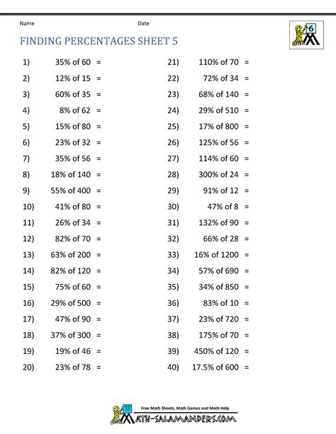 Percent Of A Number, Percentages Math, 7th Grade Math Worksheets, 6th Grade Worksheets, Number Worksheet, Math Practice Worksheets, Maths Paper, Hand Lettering Worksheet, Math Quotes