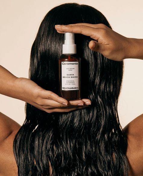 Ceremonia on Instagram: “Perfectly tousled and textured summer hair 🤝 Guava Beach Waves ⁠ ⁠ #myceremonia #guavasummer” Dry Shampoo Photography, Hair Care Aesthetics, Hair Care Campaign, Hair Spray Aesthetic, Hair Cream Photography, Product Photography Hair Products, Hair Shampoo Aesthetic, Hair Product Campaign, Hair Care Photoshoot