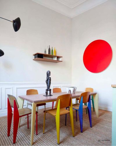 Dining Room Colors, Colorful Chairs, Dining Room Inspiration, Apartment Inspiration, Eclectic Home, Modern Dining Room, Interior Inspo, My New Room, 인테리어 디자인