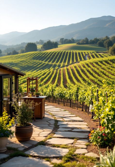 California Landscaping Vineyard Landscape Design, Napa Valley Pictures, California Valley Aesthetic, Napa California Aesthetic, Napa Valley Aesthetic, Napa Aesthetic, Farmhouse Moodboard, Vineyard Aesthetic, California Landscaping