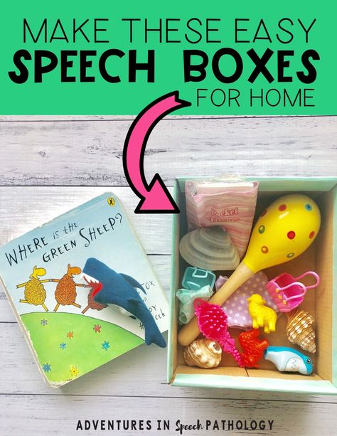 5 fun speech therapy ideas for parents to do at home - Adventures in Speech Pathology Speech Therapy At Home, Speech Box, Speech Therapy Ideas, Speech Therapy Activities Preschool, Speech Writing, Therapy Fun, Toddler Speech, Early Intervention Speech Therapy, Preschool Speech Therapy