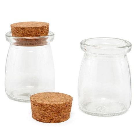 4 oz Glass Jars With Cork Lids | Shop PaperMart.com Glass Things, Wholesale Packaging, Cork Lid, Packaging Supplies, Glass Containers, Glass Bottle, Glass Jars, Cork, Packaging