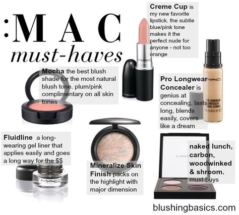 MAC Makeup Must-Haves // a shopping list of my repeat, always have on stock, MAC makeup products // #blushingbasics Gothic Make Up, Mac Lipsticks, Mac Must Haves, Pink Concealer, Best Mac Makeup, Mac Products, Make Up Designs, Makeup Steps, Makeup Wishlist