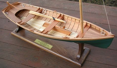 A two inch to the foot scale model of a 16 foot “Cid Skiff”, plans drawn by Ray Speck.  Reader's Gallery - Fine Woodworking Wooden Boats For Sale, Wooden Boat Kits, Wood Boat Building, Wooden Model Boats, Plywood Boat Plans, Being Outdoors, Plywood Boat, Wooden Boat Building, Build Your Own Boat