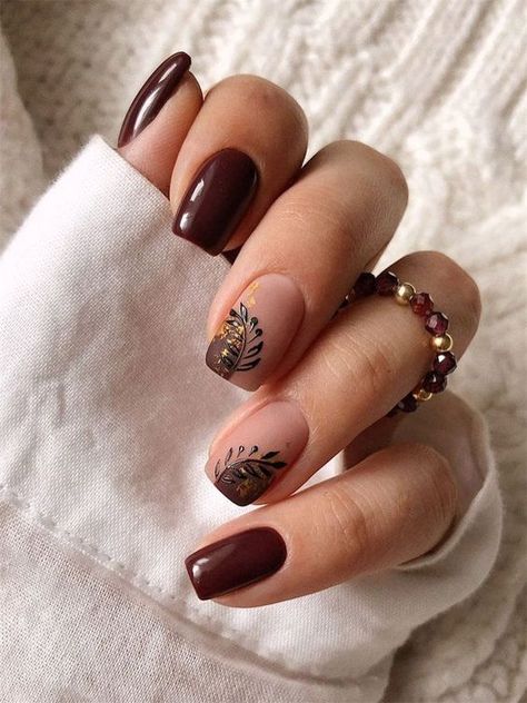 Fall Leaf Nail Art, Nail 2023, Trend Nails, 2023 Nail, 2023 Nails, Fall Manicure, Fall Gel Nails, Square Nail Designs, Fall Nail Art Designs