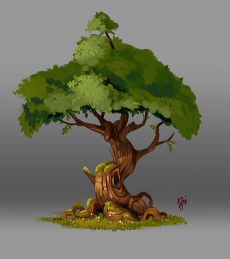 Tree 1. Concept Art of Nature by Raki Martinez on ArtStation. Plants Sketch, Plant Sketches, Fantasy Tree, Trendy Plants, Tree Sketches, Drawing Faces, Landscape Concept, Game Concept Art, Arte Inspo