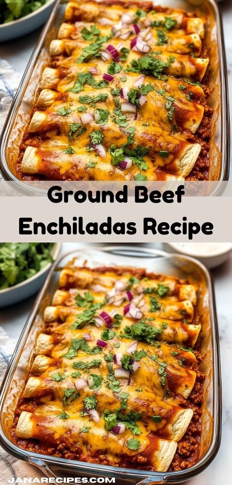 Need enchiladas? This Ground Beef Enchiladas recipe is one of the simplest ground beef recipes for dinner. A perfect choice for dinner recipes for family, it combines classic enchilada flavors with easy preparation. Dinner Tonight Easy, Beef Enchiladas Recipe, Beef Enchilada Recipe, Ground Beef Enchiladas, Beef Enchilada, Healthy Ground Beef, Dinner Choices, Healthy Beef, Enchiladas Recipe