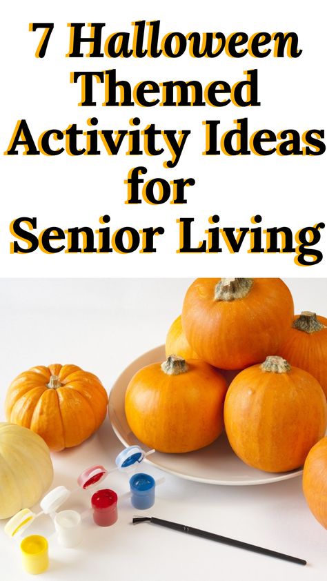 Do you have an administrator who’s a bit uneasy about preparing your senior living facility for Halloween? Or do you have residents who may shy away from activities with witches and ghosts? Instead of focusing on the creatures of Halloween, switch your focus on the fun of Halloween. Elderly Halloween Party Ideas, Senior Halloween Crafts, Fall Activity Ideas For Seniors, Senior Center Halloween Party, Halloween Games For Assisted Living, Halloween Assisted Living, Fun Halloween Activities For Seniors, Elderly Halloween Activities, Halloween Activities For Nursing Home