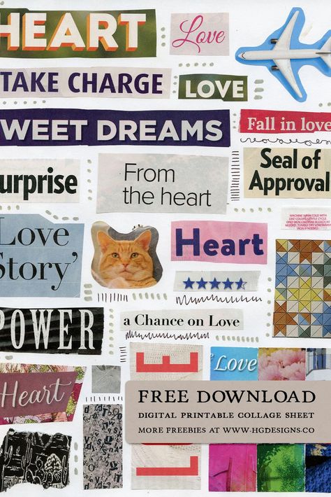 Free Download: Digital Printable Collage Sheet – HG Designs Free Collage Sheets, Free Printable Collage Sheets, Collage Images Free Printables, Digital Collage Sheets Free, Stickers For Journal Free Printables, Free Collage Printables, Collage Sheets Free Printables, Sticker Sheets Free Printable, Collage Items