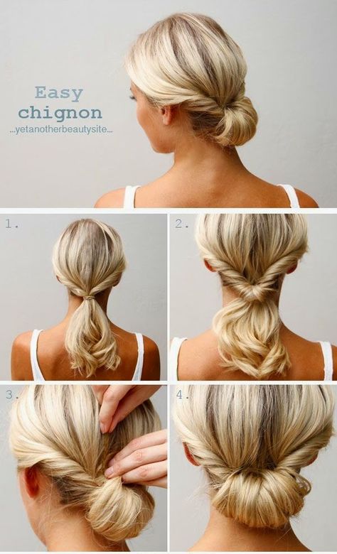 5 Super Easy Updo Hairstyles Tutorials | For More Great Makeup Tips & Advice Visit MakeupTutorials.com. ผมทรง Long Pixie, Easy Updo Hairstyles Tutorials, Chignon Simple, Easy Chignon, Updo Hairstyles Tutorials, 5 Minute Hairstyles, Easy Updo Hairstyles, Chignon Hair, Fishtail Braid