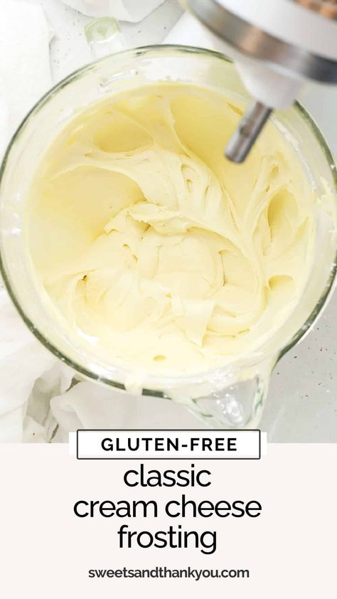 Gluten Free Cream Cheese Frosting, Gluten Free Frosting Recipe, Frosting For Carrot Cake, Pipeable Cream Cheese Frosting, Easy Cream Cheese Frosting, Gluten Free Frosting, Carrot Cake Frosting, Homemade Cream Cheese Frosting, Cream Cheese Icing Recipe