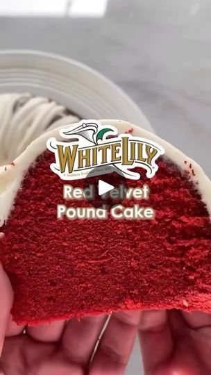 Red Velvet Pound Cake, Eating Videos, Specialty Cupcakes, Frosting Recipes Easy, Unsweetened Cocoa Powder, Pound Cakes, Coffee Cakes, White Lily, Red Food Coloring