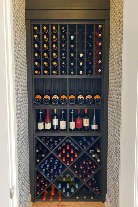 Read how to convert a closet into functional wine storage with Wine Racks America. Read how in our blog linked here. Pantry Wine Cellar, Coat Closet Wine Storage, Built In Wine Shelves, Narrow Wine Storage, Wine Storage Small Space, Wine Rack Closet, Wine Closet Ideas Small Spaces Bar Areas, Built In Wine Storage Wall, Closet To Wine Storage