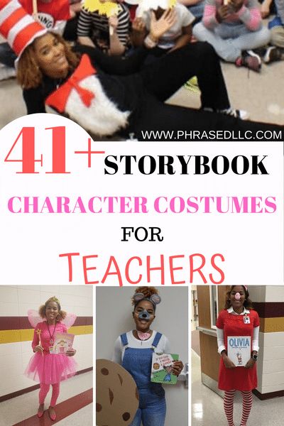 Book Character Dress Up For Teachers Storybook Characters, Childrens Books Costumes For Teachers, Easy Dr Seuss Character Costume, Famous Childrens Books, Teacher Group Halloween Costumes Book Characters, Best Storybook Character Costumes, Pete The Cat Group Costume, Book Day Characters Costumes, Dr Seuss Teacher Costume