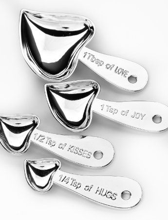 Set Heart Shaped Measuring Spoon of Love Favors for Weddings, Bridal Showers, Kitchen Showers & More Best Bridal Shower Gift, Bridal Attendant, Victoria Lynn, Flatware Patterns, Kitchen Shower, Unique Bridal Shower, Bridal Shower Favors, Measuring Spoons, Bridal Shower Gifts