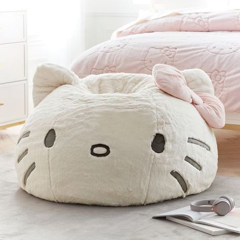 Hello Kitty® Beanbag Chair | Pottery Barn Teen Hello Kitty Room Decor, Hello Kitty Bedroom, Hello Kitty Rooms, Kitty Items, Hello Kitty Accessories, Cute Bedroom Decor, Cute Room Ideas, Boho Room, Hello Kitty Items