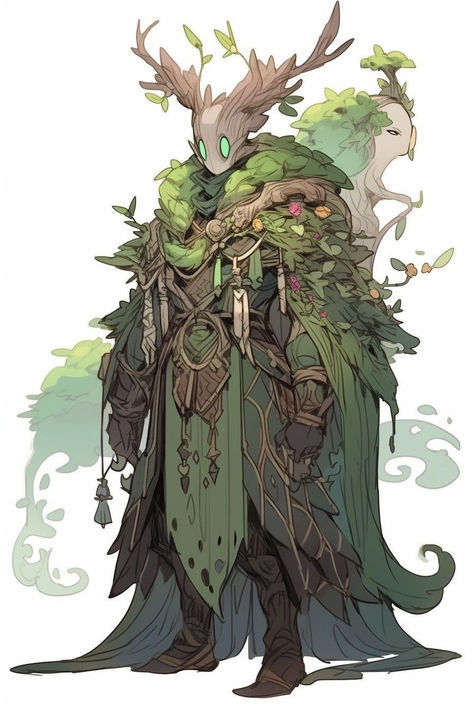 Dnd Elemental Art, Arctic Dnd Character, Trent Dnd, Dnd Inspiration Art, Dungeons And Dragons Concept Art, Dnd Druid Design, Dnd Characters Character Concept Art, D D Character Ideas Druid, Dragon Dnd Character