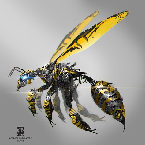 Robot Creature Concept Art, Wasp Transformers, Witcher Wallpaper, Mechanical Animals, Robot Animal, Beast Wars, Drones Concept, Arte Robot, Insect Art