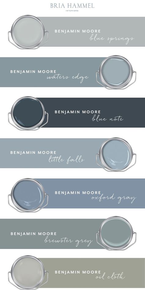 Gray Blue Paint Colors, Bria Hammel Interiors, Gray Paint Colors, Bria Hammel, Blue Gray Paint Colors, Blue Gray Paint, House Paint Interior, Paint Color Inspiration, House Color Palettes