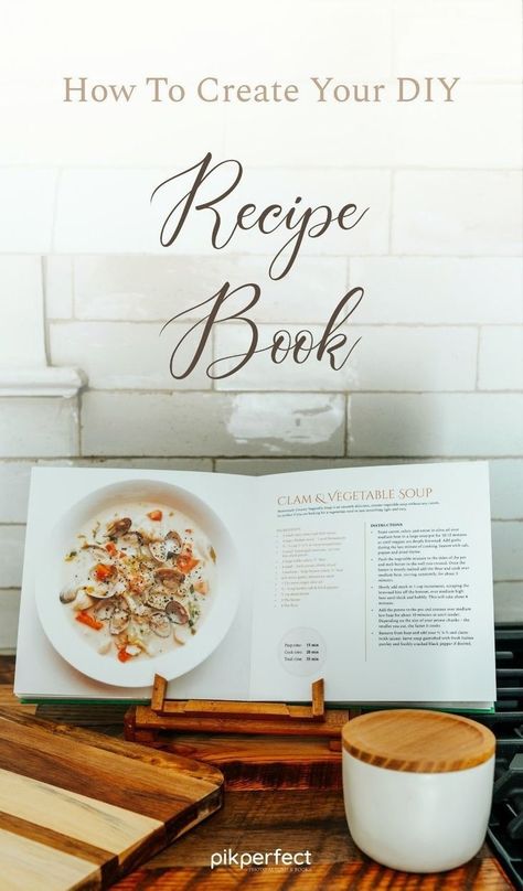 There’s nothing that connects people like a shared meal or a comforting dish that’s been made with love. When the food is just too good not to be replicated again and again, that’s where a DIY recipe book shines. But if you’re not sure how to make a family recipe book from scratch, we’re here to help. Check out how to create the DIY recipe book at www.pikperfect.com/blog | photo book design ideas Book Design Ideas, Diy Recipe Book, Photo Book Design, Making A Cookbook, Family Cookbook Project, Create A Cookbook, Recipe Book Design, Recipe Book Diy, Family Recipe Book