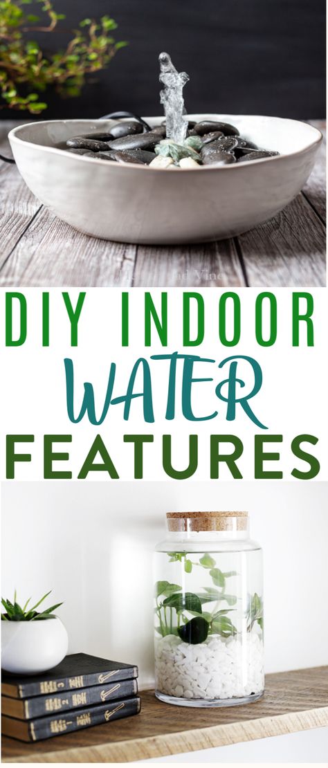 Water features are not only beautiful, but they can be really  soothing as well. These indoor water  features can prove that you don’t need much space to add the joy of water to  your decor. . #homedecor #diyhomedecor  #diyhomedecorideas #homedecorideas #diyhomedecorprojects #homedecorprojects  #homedecordiy #doityourselfhomedecor #easyhomedecorideas #funhomedecorideas  #backyardprojects #outdoordecor Table Top Water Feature, Indoor Water Features Diy, Water Fountain Design Indoor, Indoor Water Garden Fountain, Small Diy Water Features, Desk Waterfall Fountain, Diy Indoor Water Fountain Ideas, Diy Small Water Feature, Diy Wall Fountain Indoor