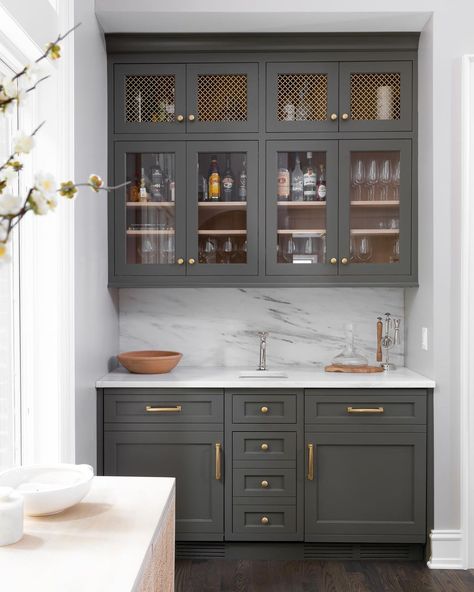 Bleached White Oak, Built In Bar Cabinet, Wet Bar Cabinets, Built In Wet Bar, Millwork Design, Basement Wet Bar, Wet Bar Designs, Kitchen Wet Bar, Bar Nook