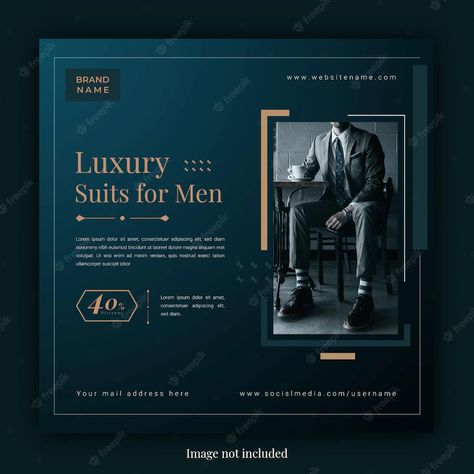 Premium Vector | Men fashion instagram post design with luxury look and minimal shapes Luxury Ads Design, Classy Poster Design, Luxury Post Design, Formal Social Media Design, Elegant Social Media Post, Luxury Fashion Social Media Design, Luxury Instagram Post, Luxury Social Media Template, Luxury Social Media