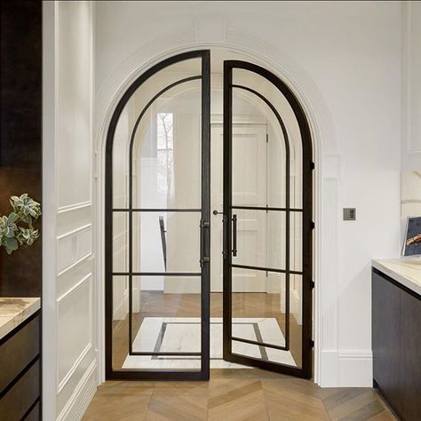 French Door Interior, Arched French Doors, Kensington Apartment, Laura Hammett, French Double Doors, Stories To Read, Glass French Doors, Glass Doors Interior, Arched Doors