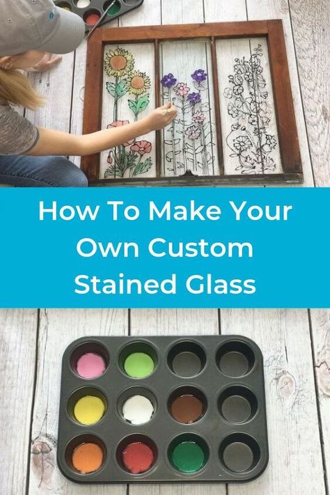 Fluted Dresser, Diy Windows, Stained Windows, Diy Stained Glass, Painting On Glass Windows, Diy Stained Glass Window, Diy Staining, Window Crafts, Window Stained